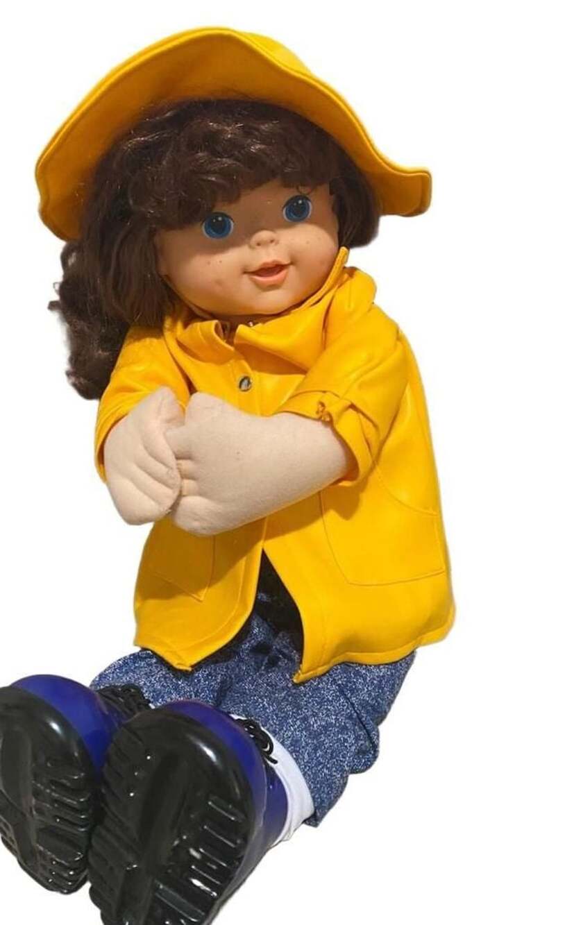 Cititoy Bashful Kids 30 Inch Brunette Raincoat Doll